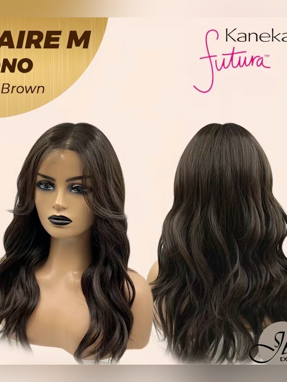 Dark brown 22 inch Claire M mono partial wig glueless lace with wig cap and grip